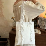 Qfdian  Women Casual Simple Chic Shoulder Bags Vintage Y2k Aesthetic All Match Handbags Korean Fashion Trendy Canvas Underarm Bag