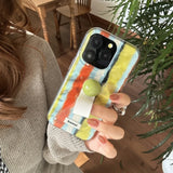 Qfdian Laser Contrasting Striped Ring Buckle Suitable For Iphone 16 15 Phone Case 14 Pro Max Hard Case