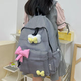 Qfdian Streetwear Travel Backpacks for Women Students Fashion All Match Trendy Schoolbags Sweet Y2k Aesthetic Plaid Kawaii Bow Backpack