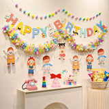 Qfdian  2m Spring Easter Garlands Stripe Tinsel Easter DIY Wreath Craft Easter Decoration Home Hanging Ornament Birthday Party Gift