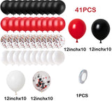 Qfdian  Red Black White Balloon Set Casino Party Decor Ballon Racing First Birthday Graduation Baby Shower Helium Globos Home Decoration