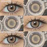 Qfdian  1 Pair Colored Contact Lenses BROWN Natural Eye Contacts Super Natural Lens Gray Color Lens Beautiful Pupils Cosmetics