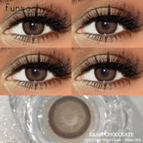 Qfdian  1 Pair Natural Fashion Colored Contact Lenses for Eyes Brown Pupils Gray Contact Lenses Cosmetic Lens New Pupil Yearly