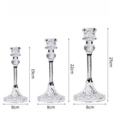 Qfdian  European Transparent Crystal Diamond Candle Holder Romantic Candlelight Dinner Candlestick Weddings Table Home Room Decor