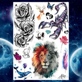 Qfdian  Ankle Flora Cherry Lavender Flash Fake Waterproof Tattoos Temporary Women Arm Chest Tattoo Stickers Body Art Custom Tatoos