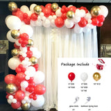 Qfdian  96Pcs Red White Balloon Arch Garland Kit Red Confetti Ballon Set Birthday Party Decoration Wedding Graduation Baby Shower Globos
