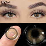 Qfdian 1 Pair Brown Natural Colored Eye Lenses Gray Fashion Lenses Blue Eye Lens Green High Quality Cosmetics Color Contacts