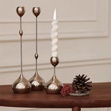 Qfdian  3pcs Metal Candle Holder Set Suitable Romantic Table Candlelight Dinner Perfect Wedding Decorations Home Decoration Accessories