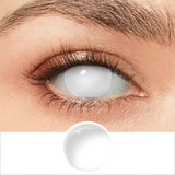 Qfdian Halloween Contact Lenses White Cat Eye Cosplay Contact Lenses Crazy Eye Contacts Whiteout Lens for Cosplay Anime Accessorie
