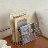 Qfdian Ins Minimalist Iron Desktop Storage Rack Organizer Table Organizing Rack Document Book Rack Desk Multi-functional Storage Rack