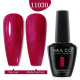 Qfdian  15ml UV Gel Nail Polish Semi Permanent Gel Varnish Enamel Brown Nail Gel Design Red Nails Art Nude Color Glitter Manicure