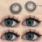 YIMEIXI 2Pcs New Natural Color Contact Lenses for Eyes With Power Degree Grey Soft Round Student Lens Beauty Pupil