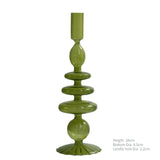 Qfdian Taper Candle Holders Glass Candlesticks for Home Wedding Table Decoration Glass Vase Table Bookshelf Candles Stand