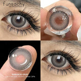 Qfdian  Color Contact Lenses for Eyes 1 Pair Gray Fashion Cosmetic Lenses Green Pupils Gray Natural Eye Contacts Women Eye Lens