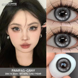Qfdian 1Pair Fashion Makeup Pampas Series Yearly Purple Contacts Green Eyes Color Lenses Beauty Pupils Eye Color Green Lenses