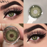 Qfdian  Color Contact Lenses For Eye Cosmetic Black Lens Makeup Beauty Green Eyes Contact Natural Brown Contact Eyes Makeup