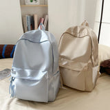 Qfdian Backpack for College Students, High School, Large Capacity Travel Backpack, Solid Color, Simple Computer Backpack