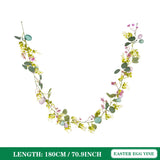 Qfdian  Spring Eggs Easter Eggs Wreath Rattan Creative Artificial Garland Hanging Pendants Front Door Porch Farmhouse Home Holiday Decor