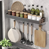 Qfdian Wall-Mounted Kitchen Spice Storage Rack Condiment Rack Multifunctional Household Utensil Rack Kitchen Hanging Organizers