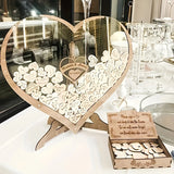 Qfdian  Wooden Heart-Shaped Butterfly Wedding Party Guest Books Commemoration Wedding New Year Decoration Wedding Birthday Home Ornament