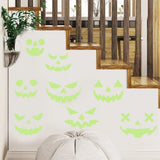 2 Piece Halloween Green Glow in The Dark Wall Stickers Self Adhesive and Removable Suitable for Parties Outdoor Steps Doors