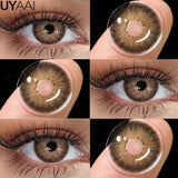 Qfdian  Contact Lenses NEW Color Contact Beauty Eye Color Lenses Colorcon Water Light Brown Eye Lenses Gray Natural Contact Lenses
