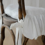Qfdian Ruffles Chair Cushion Cover,100% Cotton Boho Chair Pad Slipcover Suitable for Living Room Dining Chair Pat, Stylish Seat