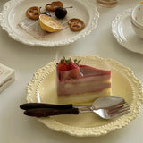 Qfdian  French Relief Ceramic Plate Vintage Ceramic Dishes High-end Dining Dishes Dessert Western Cuisine Plate Serving Plates Tableware