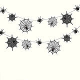 Qfdian  Spider Web Banner Garland Black Halloween Decorations Hanging Cobweb Spiderweb Haunted Mansion for Spooky Birthday Horror Home