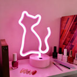 Qfdian  Cat Neon Sign USB LED Neon Light for Man Cave Room Home Party Birthday Beer Decoration Lamp Gift Night Light