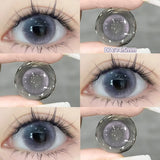 Qfdian  2PCS Gilding Prescription Contact Lenses Cosmetics Eye Color Lenses Fashion Pupils Myopia Colored Contact Lenses Violet