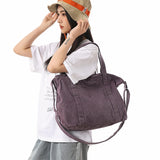 Qfdian Large Capacity Canvas Shoulder Bags High Quality 100% Cotton Handbags Solid Cloth Casual Totes Simple Preppy Style Packages