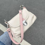 Qfdian  Fashion Sweet Women Simple Crossbody Bags Vintage Y2k Aesthetic Casual Shoulder Bag Soft Leather All Match Handbag Korean Trendy