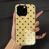 Qfdian  Simple Cute Polka Dot Glossy Jelly Shockproof Phone Case For iPhone 17Air 16 15 14 13 12 11 Plus Pro Max Anti-fall Cover Y2K