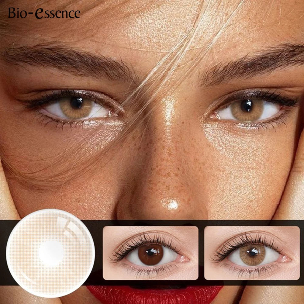 Qfdian 1 Pair Colored Contact Lenses for Eyes Gray Eye Contacts Blue Lenses Natural Fashion Lenses Cosmetic Eyes Contact