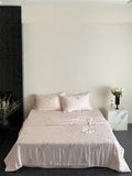 Qfdian 60S Lyocell Bamboo Fiber Flower Embroidery Summer Quilt Bedding Set Soft Silky Thin Comforter Blanket With Bed Sheet Pillowcases