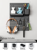 Qfdian Pegboard Combination Wall Organizer Kit and Accessories,Wall Mount Display Peg Board Panel Organizer and Storage for Home Office