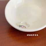 Qfdian Kpop Gothic Y2K Pink Crystal Heart Star Cute Cartoon Cat Metal Open Rings For Women 2025 Trendy Aesthetic Jewelry Accessories