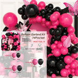 Qfdian  74Pcs Black Rose Red Balloons Arch Garland kit,for Birthday Party Anniversary Weddings Singles' Party Valentine's Day Decoration