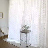 Qfdian  Modern Simple Luxury White Striped Study Embroidered Balcony Solid Color Curtains for Living Dining Room Bedroom Windows Door