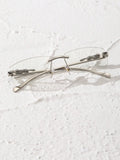 1PC Unisex Metal Rimless Glasses Square Frame Clear Glasses For Animal Accessories Street Snap