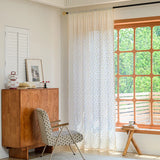 Qfdian Floral Farmhouse Curtains Semi-Blackout Living Room Drapes Cotton Bohemian Window Curtain with Tassel, Rod Pocket, 1 Panel