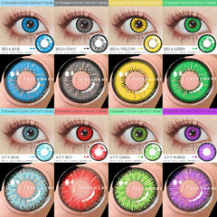 EYESHARE 2pcs Colored Contact Lenses Colorful Contact Lenses Anime Cosplay Contact Eye Lenses Halloween Beauty Makeup Color Lens