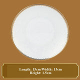 Qfdian  European Light Luxury Bone Porcelain Tablewares Retro High Beauty Home Kitchen Restaurant Supplies Western Food Dinner Plate 1Pc