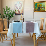 Qfdian  ‌Nordic Tablecloth Waterproof and Easy To Clean Rectangular Household Dining Table Cloth Simple Dustproof and Wear-resistant