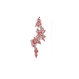 Qfdian  Red Rose Henna Temporary Tattoo Sticker, Hand-Painted Floral Design, Long-Lasting Party Body Art