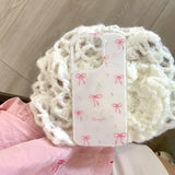 Qfdian INS Korea Pink Bow Knot Phone Case For Iphone 15ProMax 16Pro 13 14 15 16 Pro Max 14ProMax 16ProMax Cover Fundas