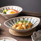 Qfdian  Japanese Hand-painted Flower Tableware, Ceramic Dessert Dishes, Dessert Pastry, Heart, amphora Plate, Lace Bowl, Retro, Creative