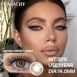Qfdian  1Pair Big Eyes Gray Lenses Korean Natural Lenses Color Contact Lens Eyes Brown Blue Beautiful Pupil Lentes Cosmetics