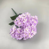 Qfdian  5 Heads Hydrangea Bouquet Silk Artificial Flowers for Party Wedding Living Room Decoration Accessories Home Decor Fake Flowers